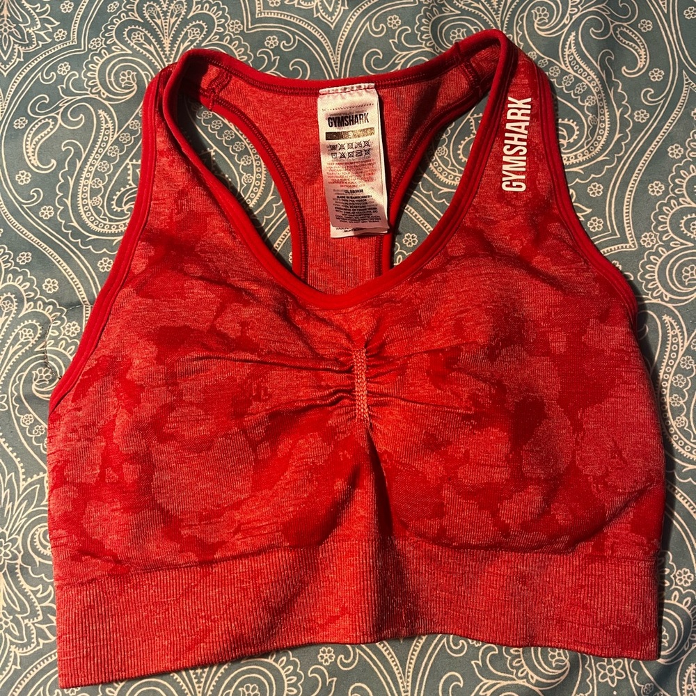 Red camo Gymshark bra